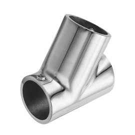 uxcell 2 Pcs Boat Handrail Fitting, 3-Way Pipe Connector Marine Grade 316 Stainless Steel 60°Tee Rail Pipe Fitting Connector for 1inch O.D.Tube Shelves, Display Racks