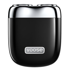 yoose Mini Electric Shaver, Alloy Portable Travel Shavers, Cordless Shaving, USB-C Rechargeable Electric Razor for Men, Dry Shave, IPX7 Waterproof, Detachable Head, Easy Cleaning, Black