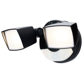 Satco 65-998 LED Dual Head Security Flood Light with PIR Motion Sensor & Nightlight, 17W/25W, 2190–3352 Lumens, 3000K/4000K/5000K, 4000K Nightlight, IP65, Black Finish