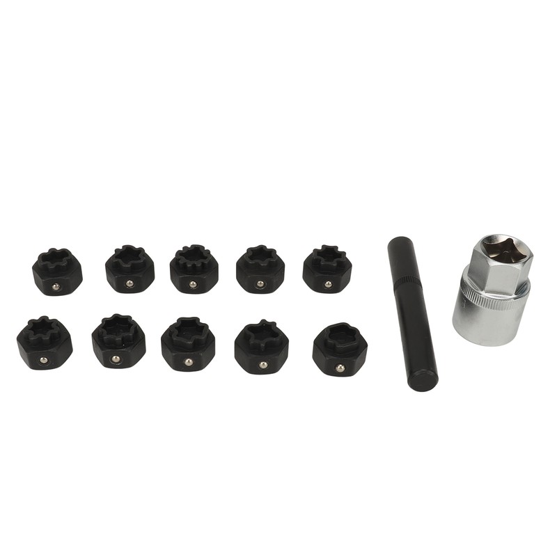 12pcs Wheel Locking Nut Key Kit Rustproof Anti Theft Lug
