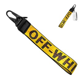 Geetgg Car Key Chain, Fabric Keychain Wrist Lanyard, Car Accessories Key Ring for Cars Keys Wallets Jeans Backpack Decoration (Yellow)