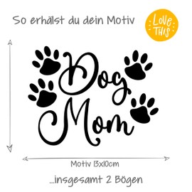 PrintAttack P008 Dog Mom Dog Sticker Dog Taxi Love Animals Dog Sticker for Car, Motorhome, Dog Love (Black)