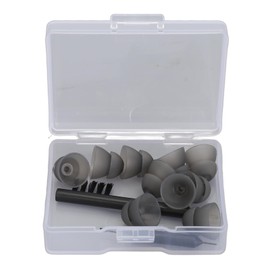 10pcs Black Silicone Double Layer Closed Domes Ear Tips with Cleaning Brush for Resound Sound Aid