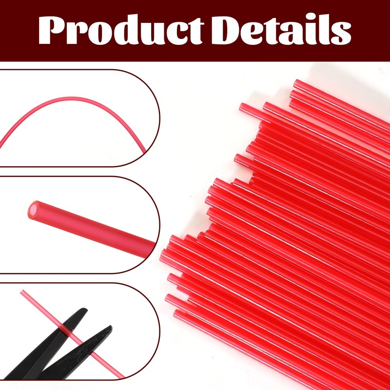 50 Pack Spray Can Straw, Red Plastic Spray Can Tips,