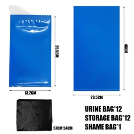 MUEEAD 12 pieces of urine bags, with a black shame bag, special emergency items for travel, portable emergency urine bags, unisex mobile portable toilets, special vomiting bags for station wagons