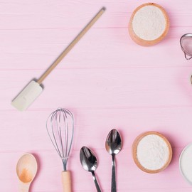Marysette Spatula with Wooden Handle, Baking Spatula, Small Maryse, PEFC Wood, Rubber, Made in France, 25 x 3 cm