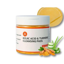 Turmeric Kojic Acid Cleansing Pads: Cleansing Pore and Glowing Skin - Deep Cleanse & Exfoliate with Turmeric Kojic Acid - Upgraded Thicker Face Exfoliating Pad with Finger Pocket