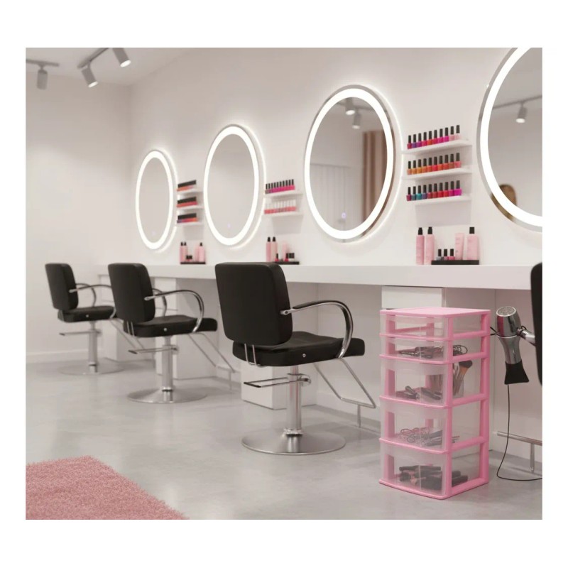 Cajonera De Plástico Italhome Fox 5 Organizador Multiusos Rosa