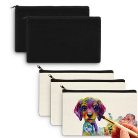 Aibeli DIY blank fabric bag, small, cosmetic bag with zip, fabric bag for painting, pencil case, fabric bag for painting, mixed, Fabric bag small