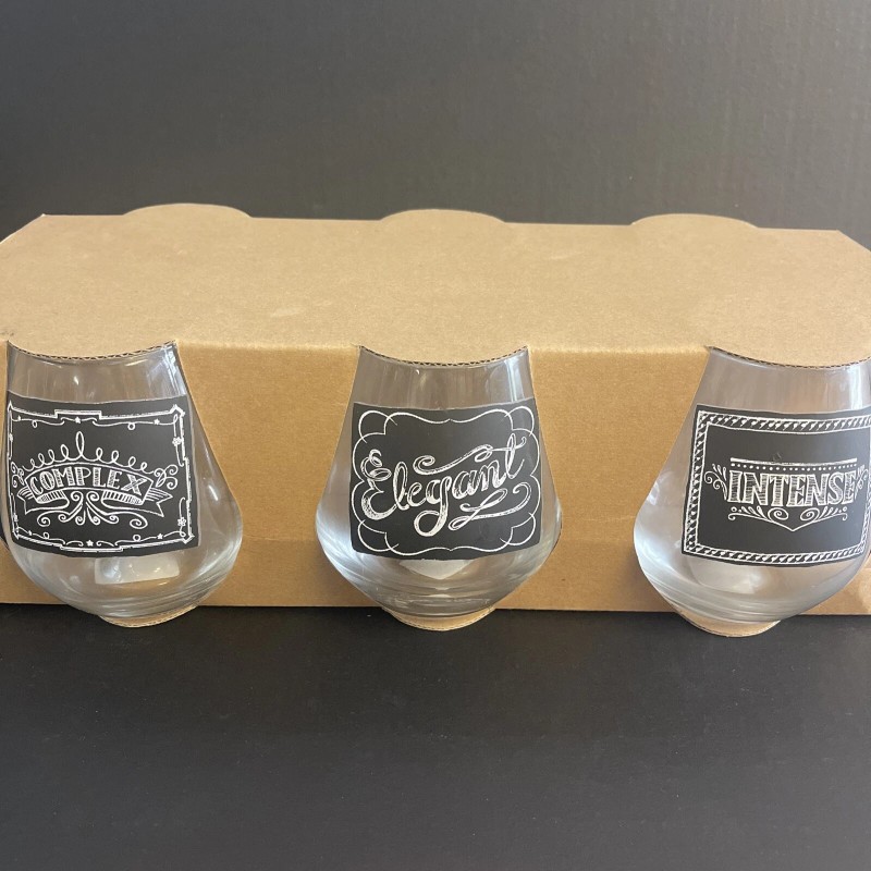 Grasslands Road - Chalkboard Stemless Wine Glasses 16oz Set Of