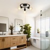 KEESFU 3-Light Kitchen Flush Mount Ceiling Light，Modern Round Track Lighting