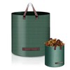 wocpvm 2 pieces garden waste bag, 272 litres, large garden bags, foldable green waste, stable, 4 handles, waterproof, robust garden waste bag, green cut bags made of polypropylene fabric (PP)