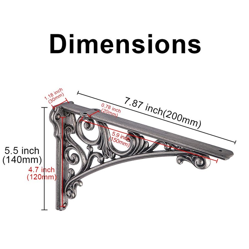 Cast Iron Shelf Brackets Large 19 x 14 cm Pack