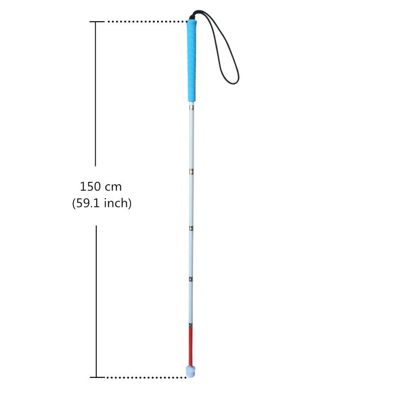 Aluminum Mobility Folding White Cane for Vision Impaired and Blind