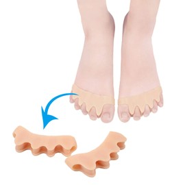 LASKYER Toe Separators & Spacers,Use for Health & Beauty Pedicures,Plantar Fasciitis, Hammer Toes, Claw Toes & Other Foot Conditions,Pedicures for Men and Women(2 Pcs) - Beige