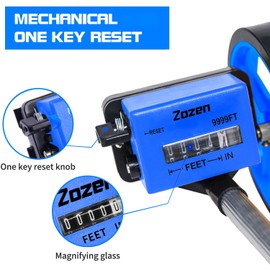 Zozen Measuring Wheel, Blue 6Inch Measure Wheel, Distance Measuring in Feet, Rolling Measurement [Up To 10,000Ft], Telescopic/Mechanical/One Key to Reset, Include Carrying Bag.