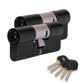 XFORT Colossus Matt Black 3 Star Kitemarked Keyed Alike Euro Cylinder Lock 35EX/35 (70mm), British Standard TS007 Anti-Snap Barrel Lock, Upvc Door Lock.