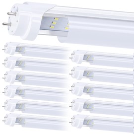 douyidou 12 Pack 4FT LED T8 Hybrid Type A+B Light Tube, 30W, Ballast Bypass, Single-Ended OR Double-Ended, 6000K, 4000lm, Frosted Cover, T8 T10 T12 for G13 Fluorescent Bulbs Replacement,110-277V