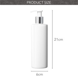 500ml Dispenser Pump Bottle White PET Plastic Bottle Silver/White Lotion Pump Mrs Hinch Customisable DIY Refillable Bathroom Hand Lotion Soap Bottle (5)