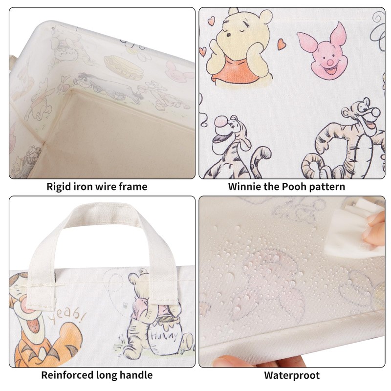 Winnie Storage Basket, Nursery Large Hamper Canvas Laundry Basket Foldable