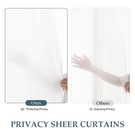 PONY DANCE Non-See-Through Voile Curtains 30 Inch Drop - White Kitchen Net Curtains with Elegant Eyelet Top, Home Decor Short Semi Sheer Panels 29 Inch Wide Per Panel, Set of 2