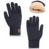 GSrenyu Men Gloves, Winter Warm Knit Gloves with Soft Lining,