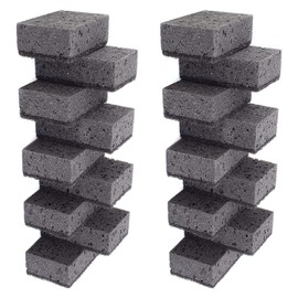 Okleen Black Multi Use Scrub Sponges. Made in Europe. 18 Pack, 4.3x2.8x1.4 inches. Heavy Duty Fiber. Odorless Durable Scrubber for Kitchen and Household Cleaning