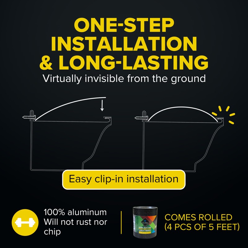 Alu-Rex Rain Gutter Guard – Aluminum Eavestrough Protection – Canadian-Made