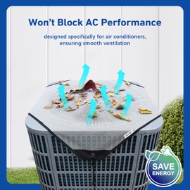 COVERTIFY Central Air Conditioner Covers for Outside Units, Mesh AC Covers for Outside, Breathable Air Conditioning Condenser Cover - Top Universal Defener (Grey, 36'' x 36'')