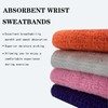 6 Inch Wrist Sweatbands Tennis Wrist Bands Absorbent Sweat Band