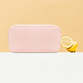 Makeup Bag Cosmetic Bag Travel Pouch, Toiletry Bags Cute Makeup Organizer, Nylon Zipper Pouches, Coin Purse, Storage Cosmetics Bag Organizer,Make up bags Small Large for Womens (Small-Pink)
