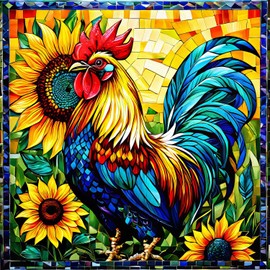 Springbok's Fall Rooster 500 Piece Puzzle for Adults is a Vivid Mosaic of a Colorful Rooster - Ideal for Sharing with Friends
