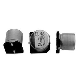 Elko Capacitor 20x Radial 100µF 25V SMD Electrolytic Capacitor up to 105°C 100uF Electrolytic Capacitor from Elna