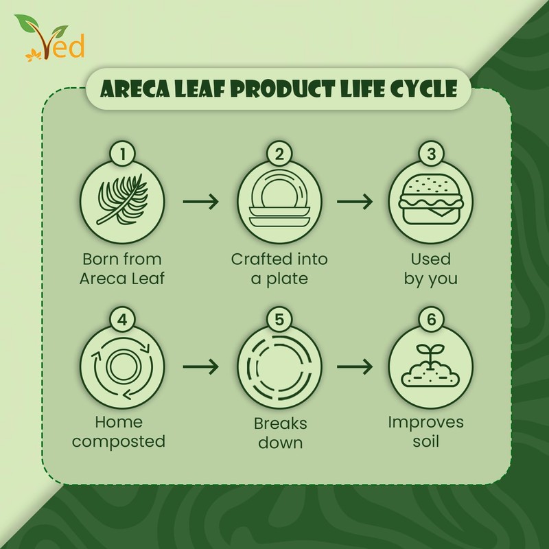 Ved 25 Disposable Eco-Friendly, Biodegradable Areca Leaf Plates 4" (10cm)