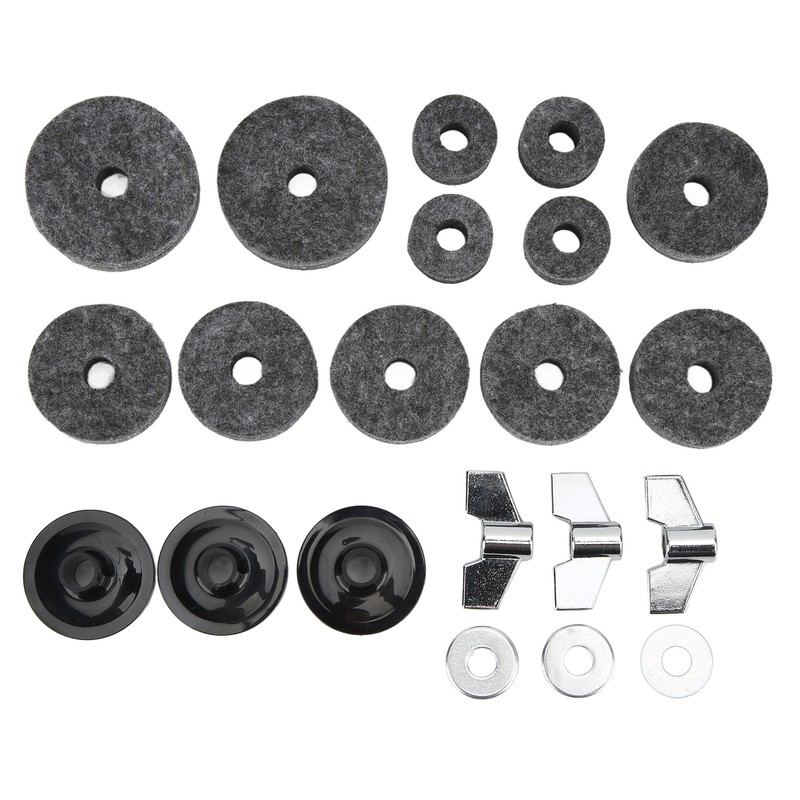 21Pcs Cymbal Replacement Accessories Felts Sleeves Wing Nuts Washers for