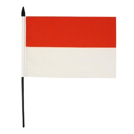 Monaco Table Flag 5'' x 8'' - Monégasque - Monacans Desk Flag 21 x 14 cm - Black plastic stick and base - Drapeau Monaco AZ FLAG