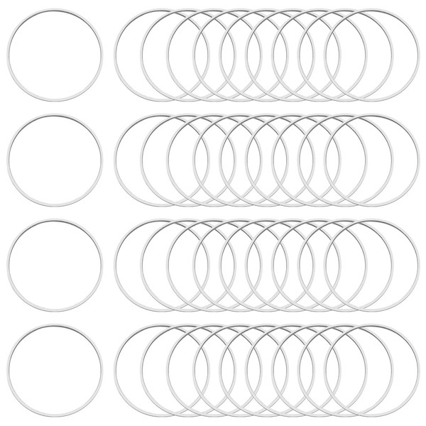 Ximalun 100Pcs Silver Earring Hoops for Jewelry Making, 35mm Round