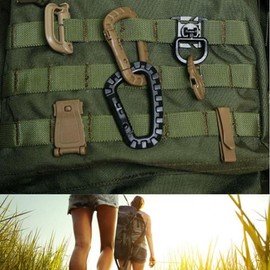 Tactical Backpack Quick-Release Carabiner Hook D Orange SE02154 100ea