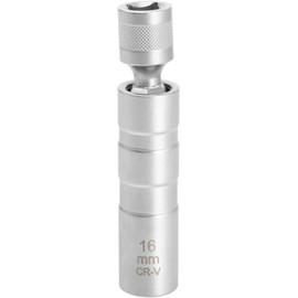 Spark Plug Wrench, 0.6 inch (14 mm) / 0.6 inch (16 mm), 3/8 inch (12 mm) Thin Wall, 360 Degree Rotation, Universal Joint, Spark Plug Socket (0.6 inch (16 mm)