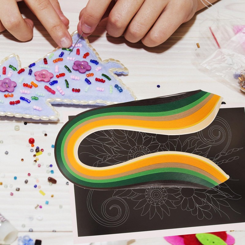 Operitacx Multi-coloured quilling strips set, 1 set, quilling for decorating