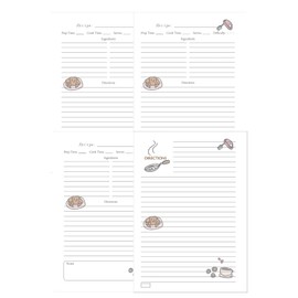 80 Sheets Blank Recipe Papers, Including 70 Long Recipes and 10 Short Recipes, 120 Grams of Heavy-duty Paper
