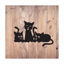 Underground Printing Three Cats - Kittens Pet Lover Crazy Cat Lady Vinyl Decal Sticker | 7" Wide | Black