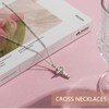 Yeomju Cross Necklace with Cubic Zirconia Pendant, 1 Piece Delicate