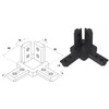 4 Pcs 3030 Series 3-Way End Corner Bracket, 3 Way