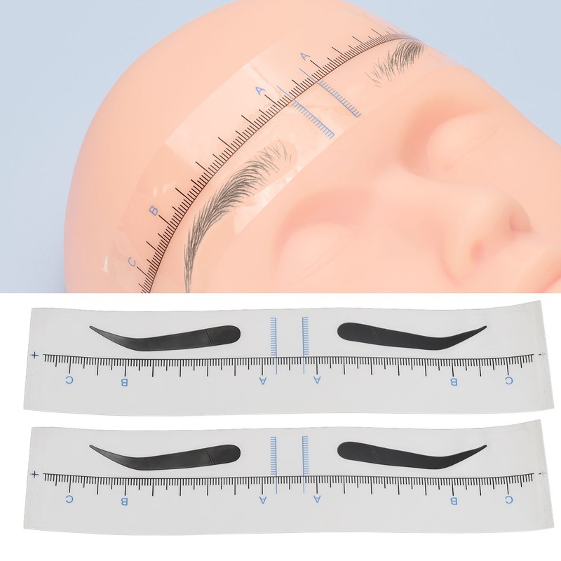 150PCS Eyebrow Stencil Ruler Clear Scale Transparent Eyebrow Shape Positioning