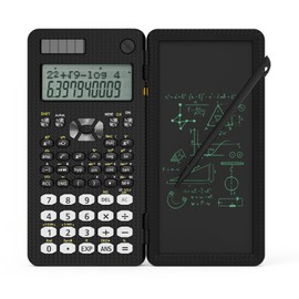 GUYUCOM Scientific Calculators for Students, 3in1 Secondary-School Supplies with Stylus Writing-Notepad Hard Case, 240 Function 2-Lined Display, Math Entry Level Scientific Calculator (GY-82MS II)
