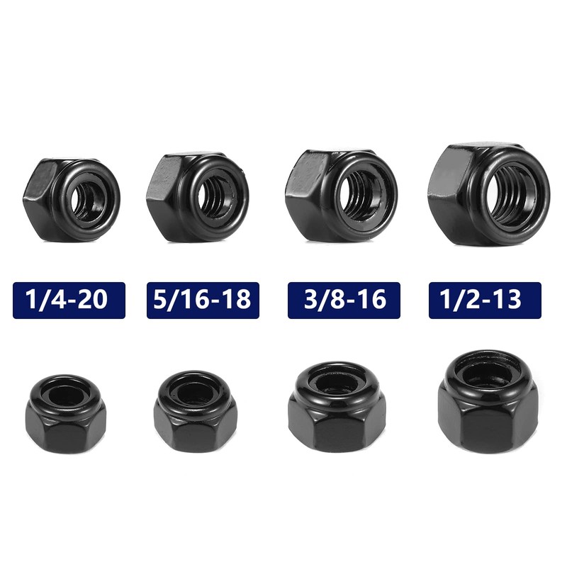 1/4-20 Nylon Insert Hex Lock Nuts 100Pcs 304 Stainless Steel