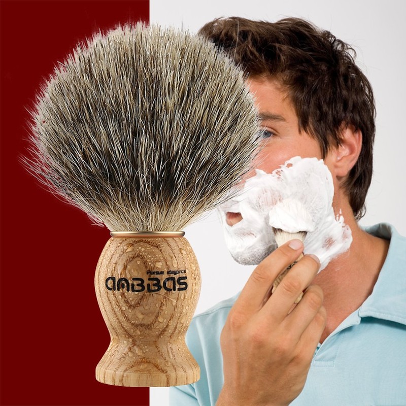 Anbbas Shaving Brush, Handmade Pure Badger Hair Brush with Natural