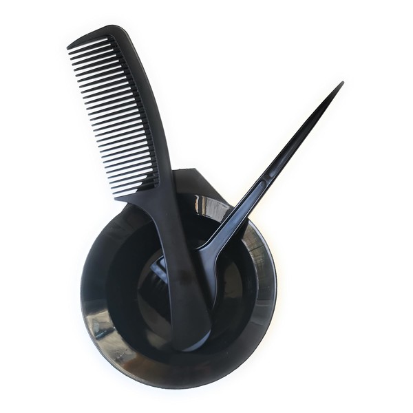 3-Piece Hair Colouring Set Bowl Brushes Tool Mixing Bowl Kit Tint Comb for Hair Tint Dying Coloring Applicator Angled Comb for Hair Coloring Bowl Set, Hair Color Mixing Bow LARGER COMB Shower Comb and Wide Tooth Handheld Comb, Detangler, Wet and Dry Comb,