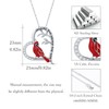 TUGHRA Cardinal Necklaces S925 Sterling Silver Red Bird Heart Pendant